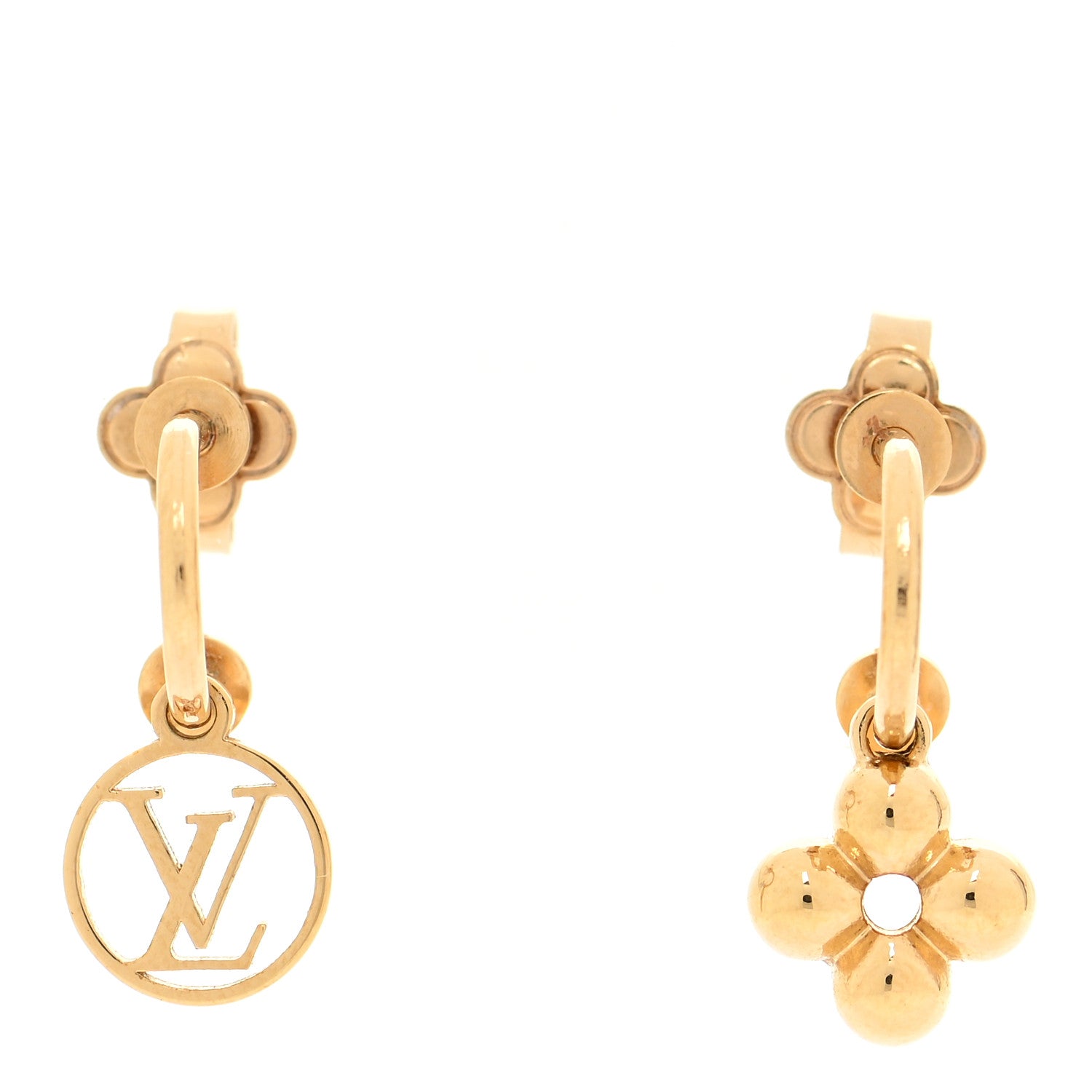 Louis Vuitton Brass Blooming Earrings Gold 1 of 4