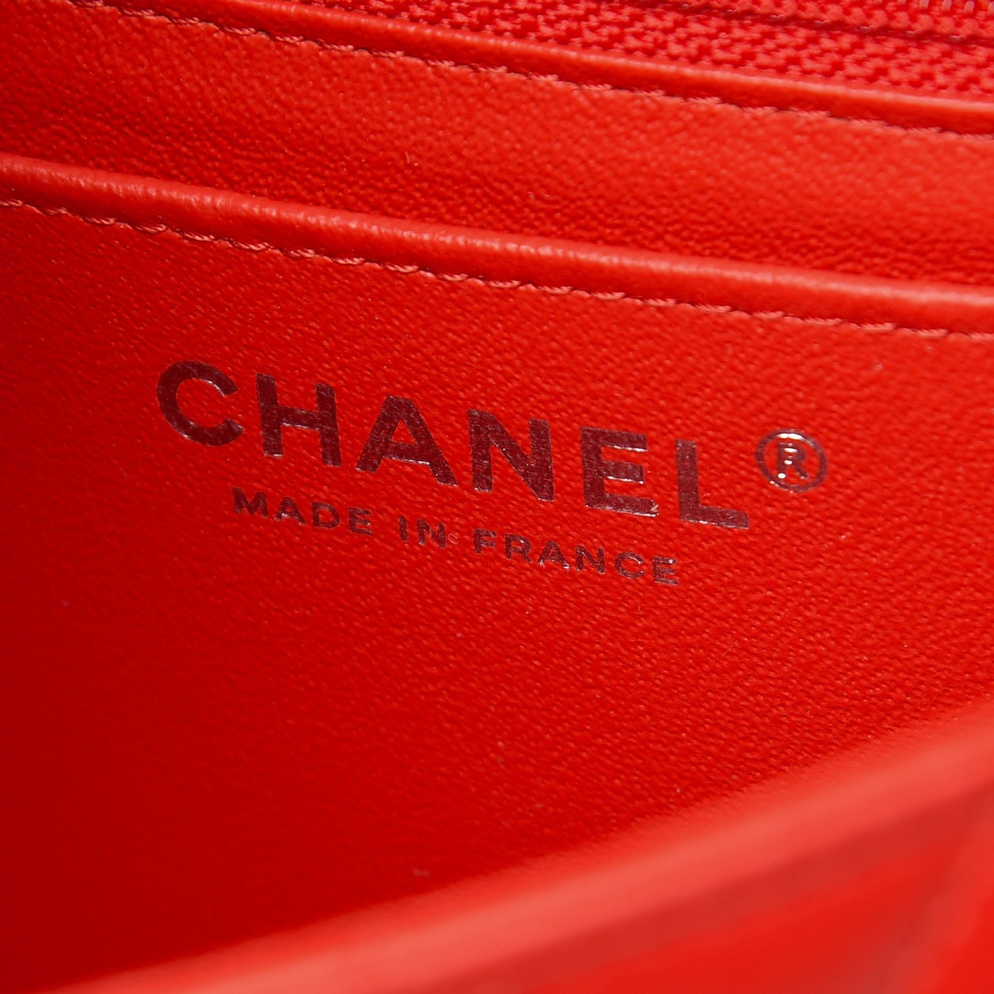 Lambskin Quilted Mini Rectangular Flap Red