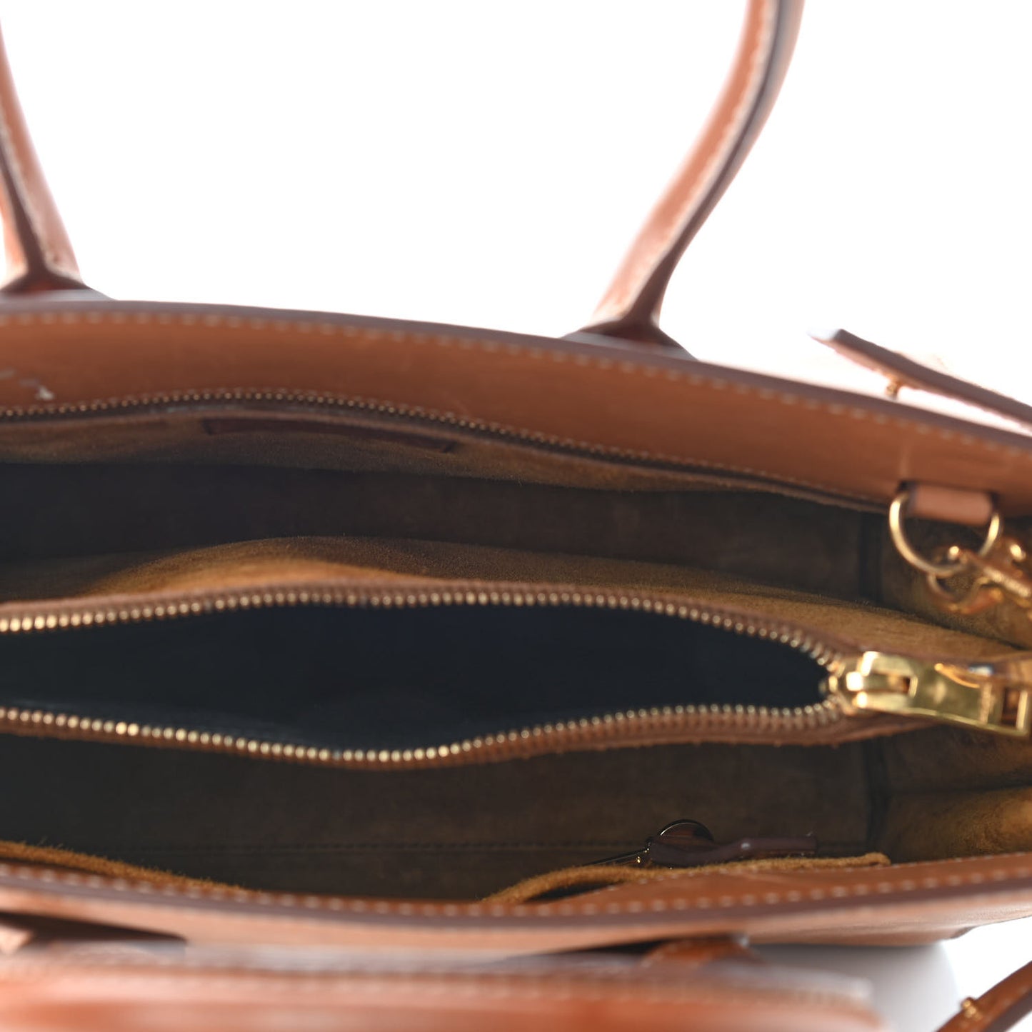 Calfskin Topstitch Small Sac De Jour Light Brown