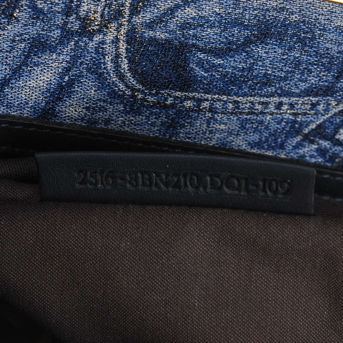 Calfskin Denim Zucca Large Peekaboo Iconic Satchel Navy