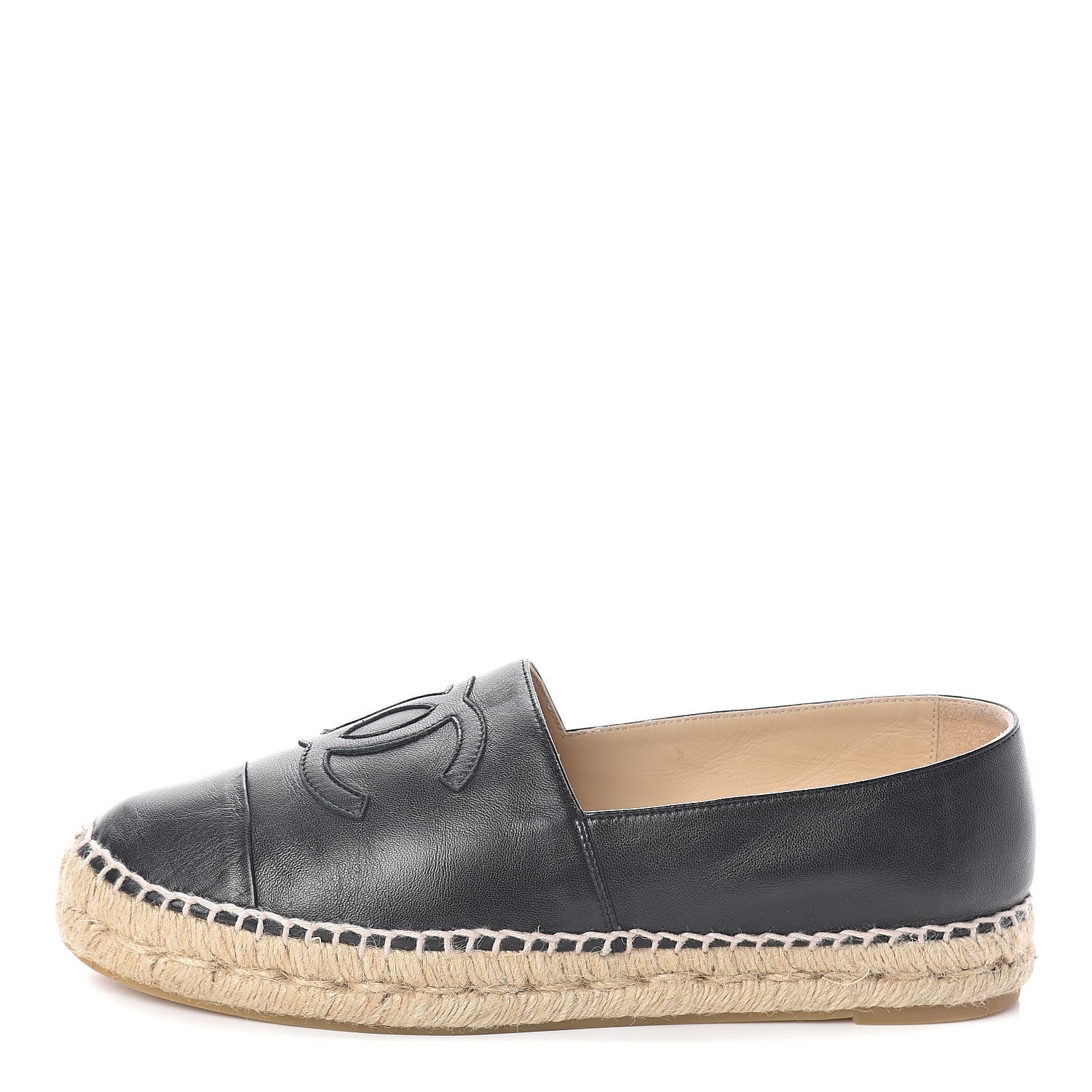 Chanel Lambskin CC Espadrilles 39 Black 1 of 8