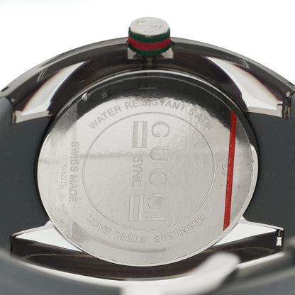 Gucci Stainless Steel Rubber 46mm Sync Web Quartz Watch Grey 5 of 6