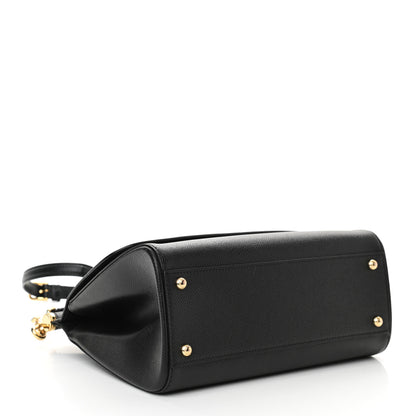Dolce & Gabbana Dauphine Studded Medium DG Family Patch Miss Sicily Satchel Black 4 of 10