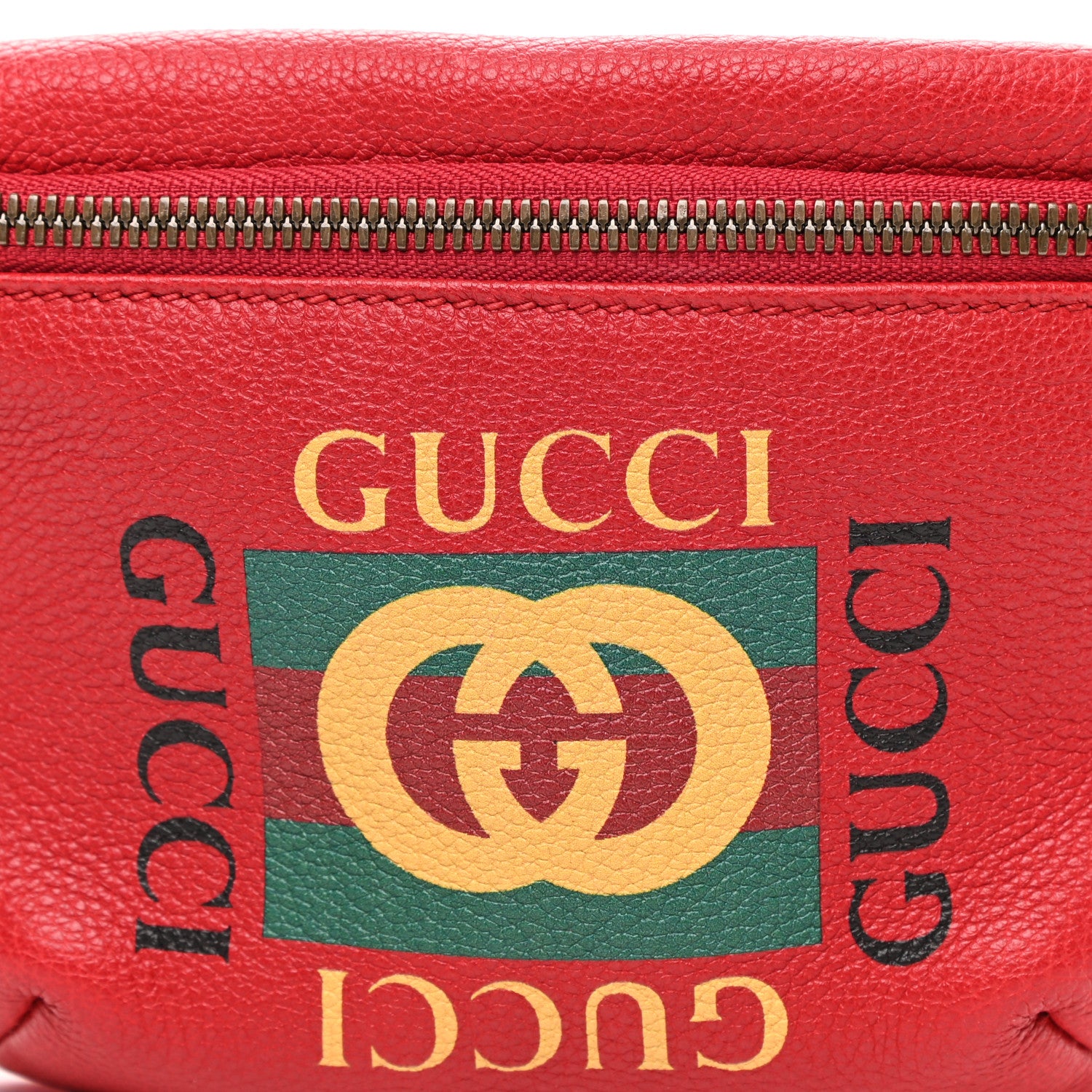 Gucci Grained Calfskin Small Logo Belt Bag Hibiscus Red 8 of 10