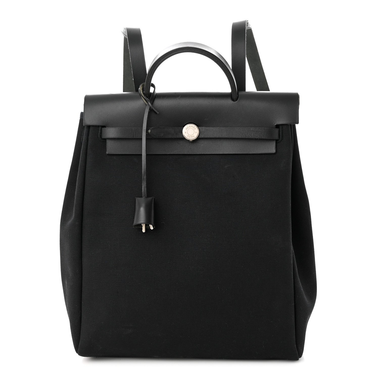 Hermes Toile Vache Calfskin Herbag 30 PM Backpack Black 1 of 10