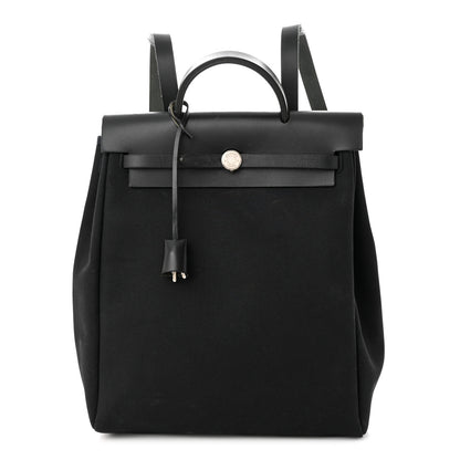 Hermes Toile Vache Calfskin Herbag 30 PM Backpack Black 1 of 10