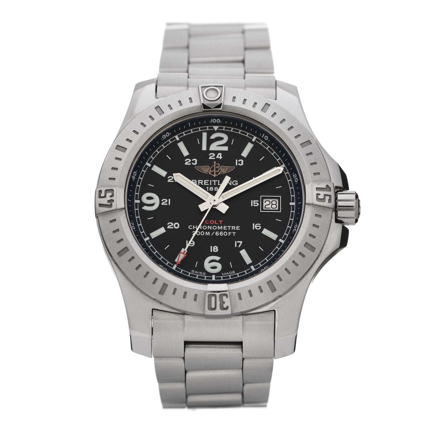 Stainless Steel 44mm Colt Chronometre Quartz Watch Black A74388