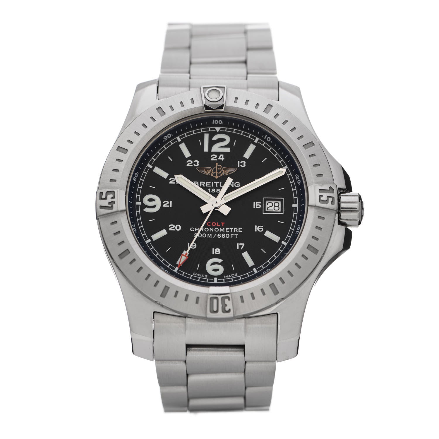 Breitling Stainless Steel 44mm Colt Chronometre Quartz Watch Black A74388 1 of 5
