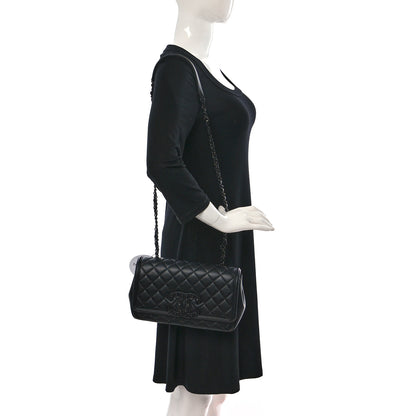 Chanel Lambskin Quilted Medium CC Filigree Flap Black 2 of 10