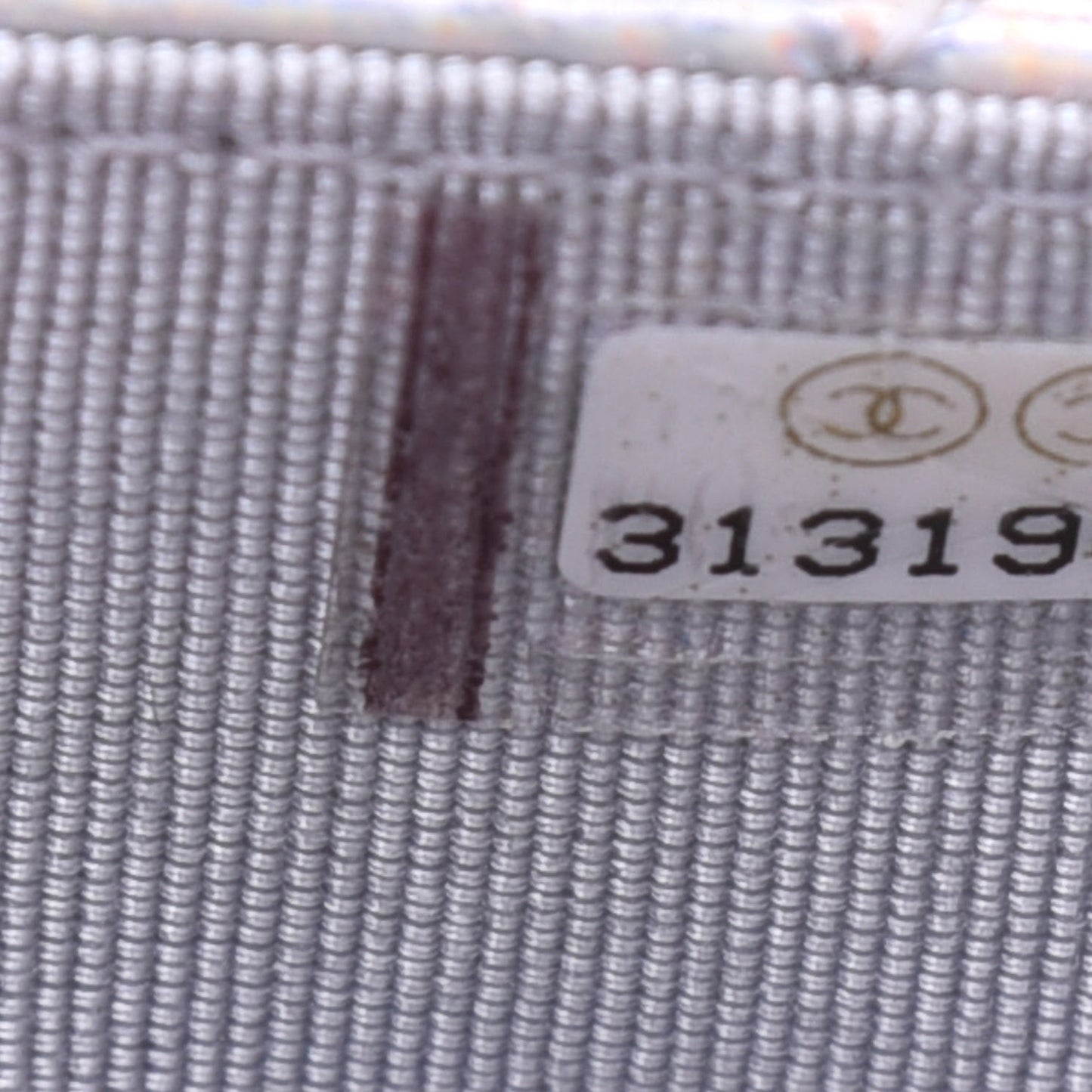 Iridescent Goatskin Quilted Wallet On Chain WOC Silver