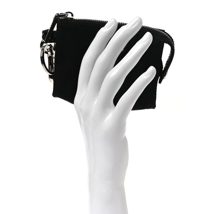 Prada Tessuto Nylon Triangle Mini Key Chain Pouch Black 2 of 8