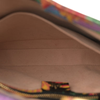 Gucci X KEN SCOTT New Shangai Calfskin Jenny Floral Print Small Jackie 1961 Hobo Black Pink 5 of 12