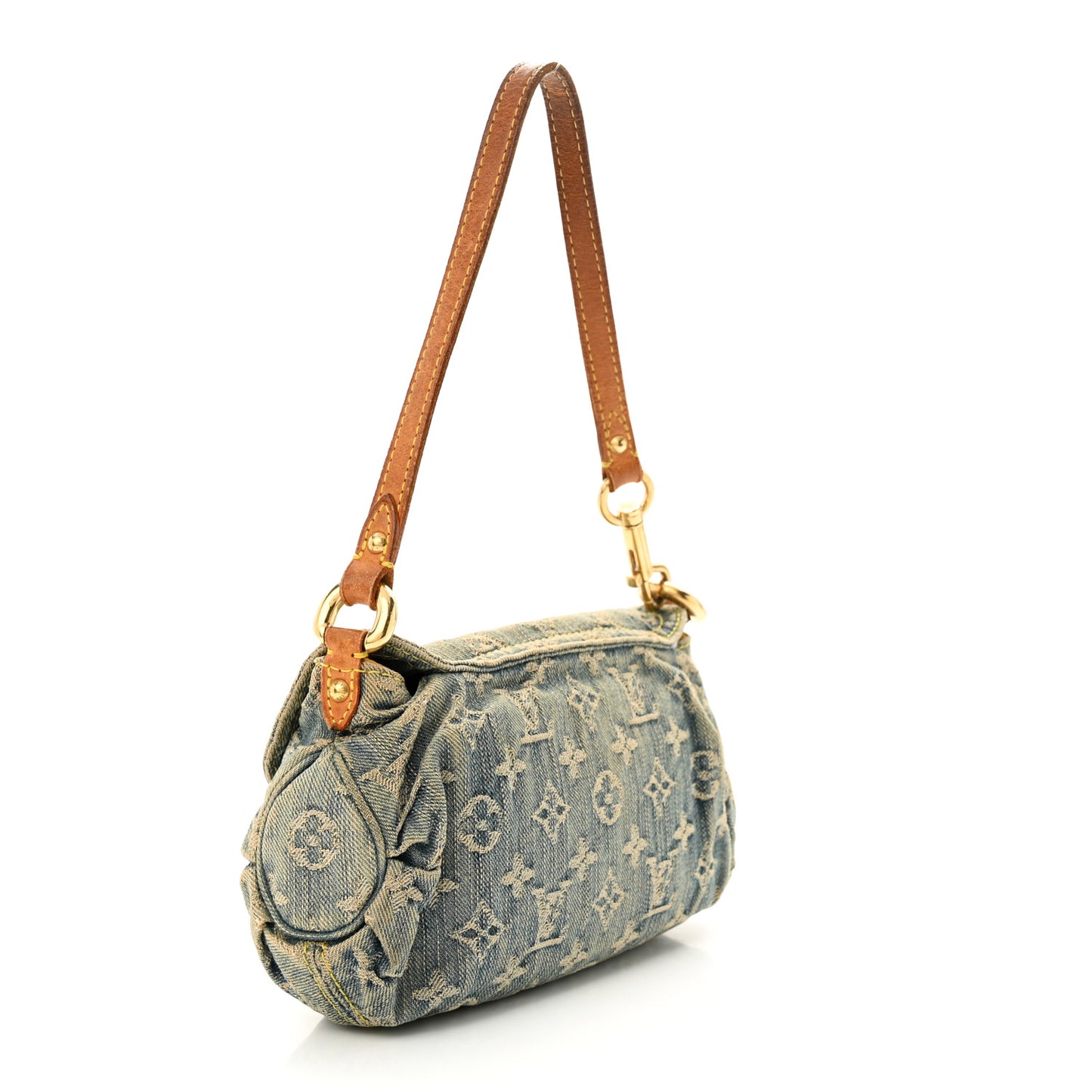 Monogram Denim Mini Pleaty Blue