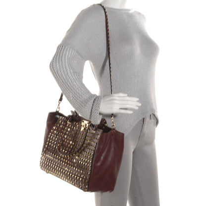 Valentino Garavani Vitello Medium Rockstud All Over Tote Brun 2 of 9