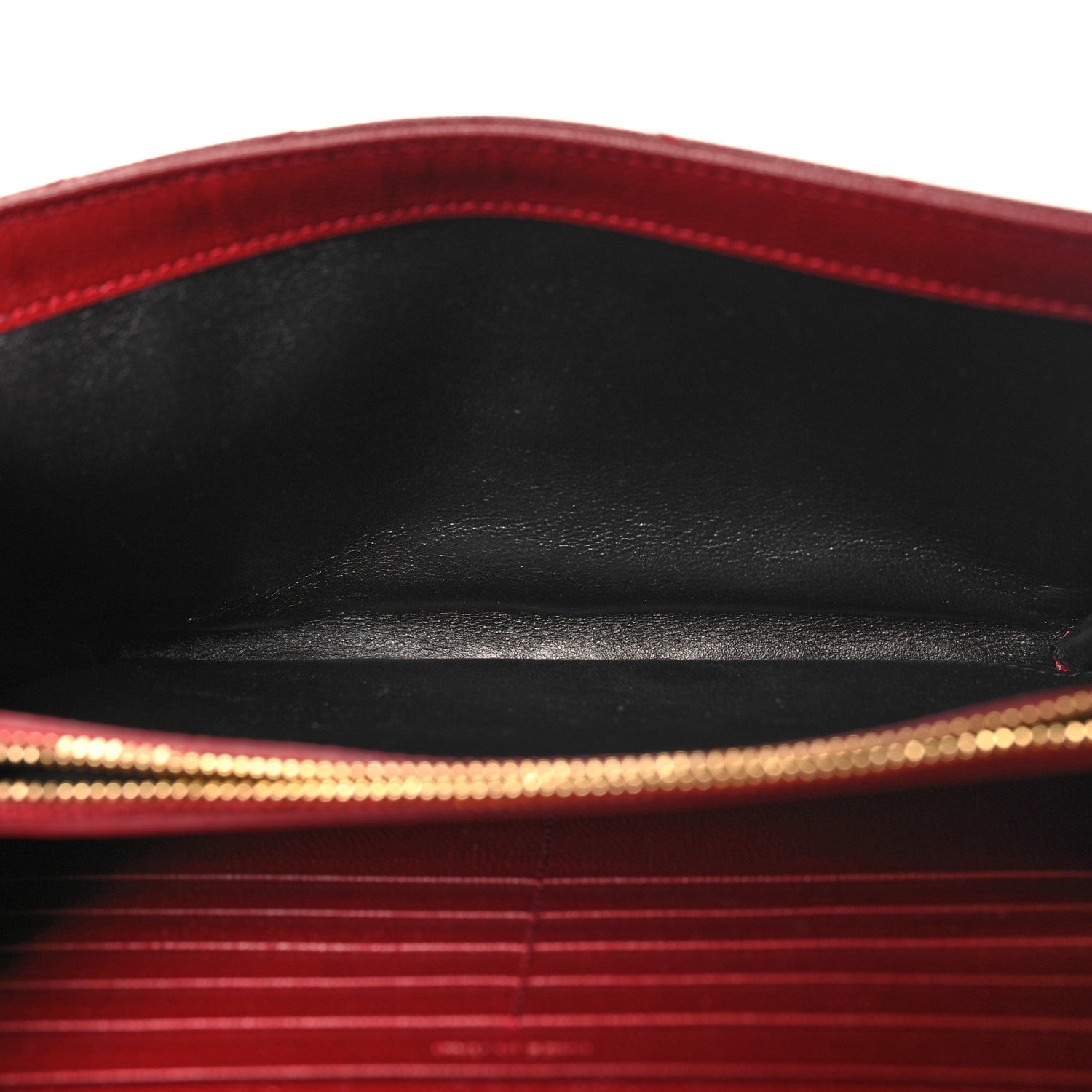Saint Laurent Grain De Poudre Matelasse Chevron Monogram Chain Wallet Opyum Red 6 of 10