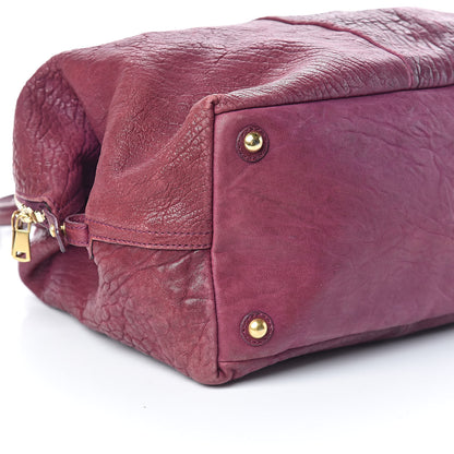 Saint Laurent Pebbled Lambskin Medium Easy Sac Burgundy 8 of 14