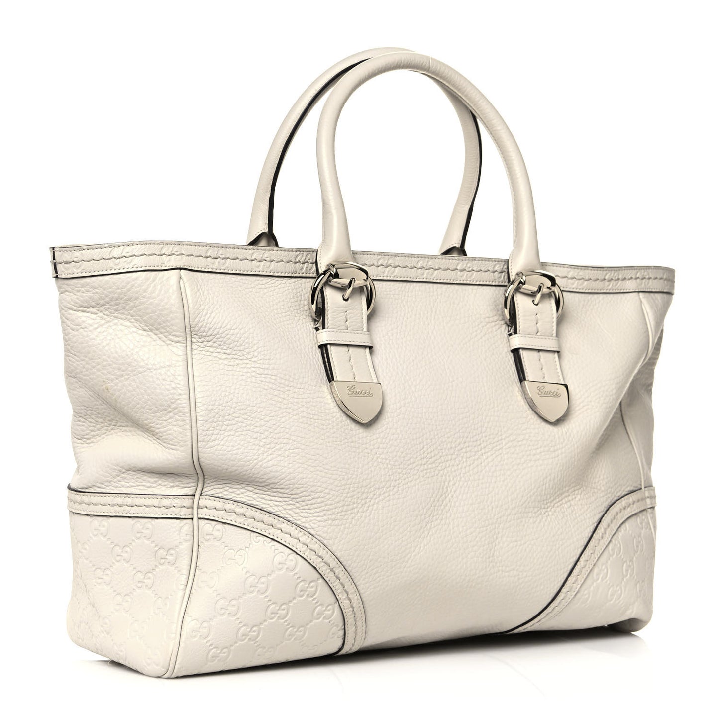 Calfskin Guccissima Large Signoria Tote Off White