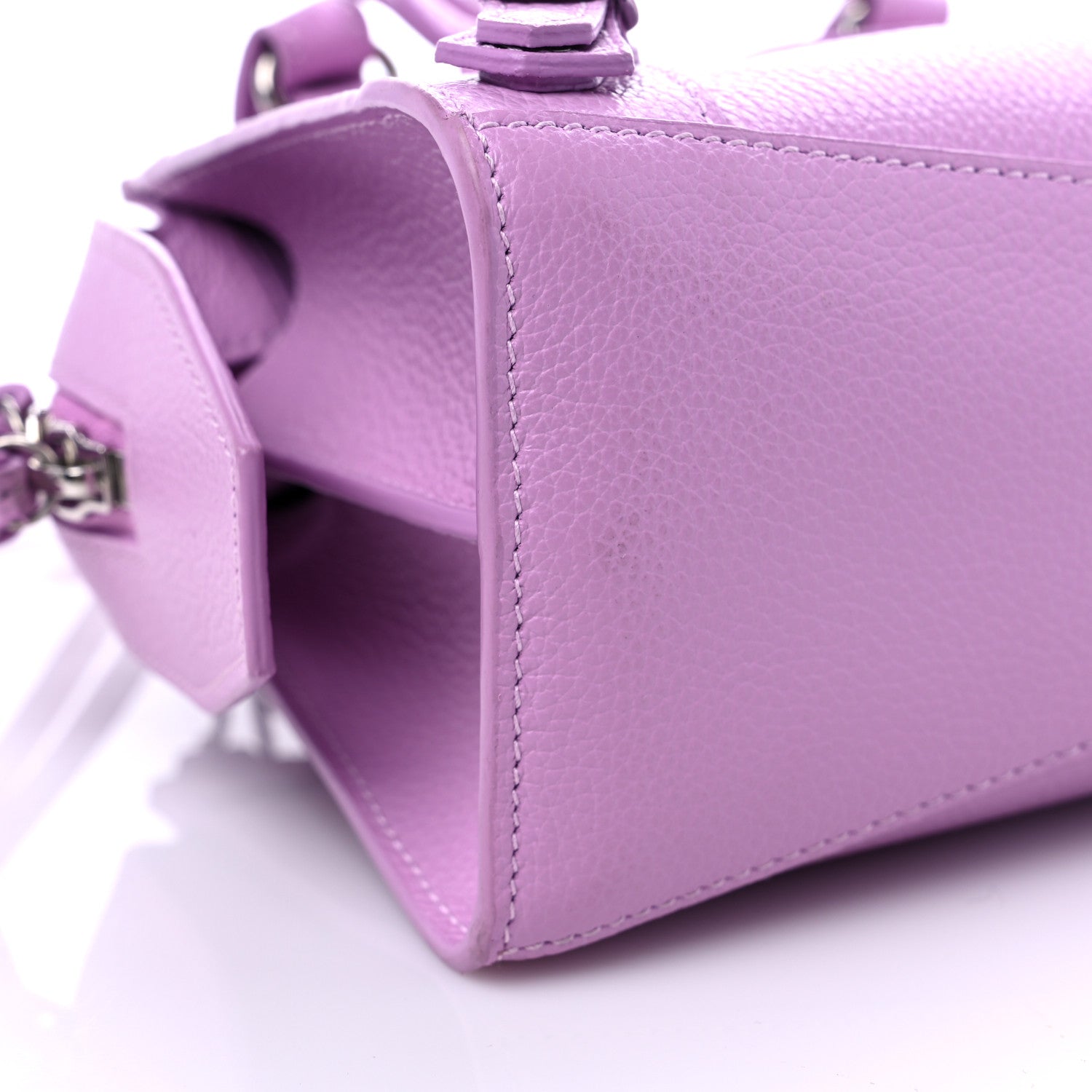 Balenciaga Grained Calfskin Neo Classic Silver Hardware Mini City Lilac 7 of 9