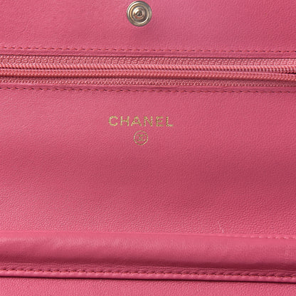 Chanel Lambskin Quilted Wallet On Chain WOC Pink 6 of 12