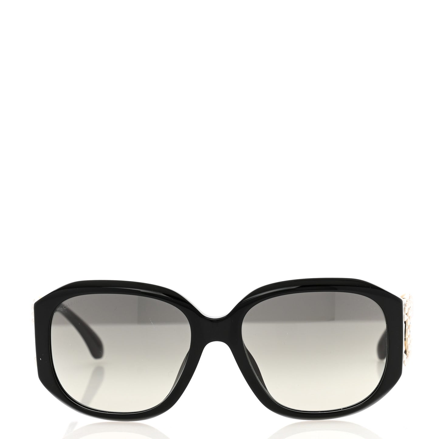Acetate Pearl CC Square Sunglasses 71501-A Black