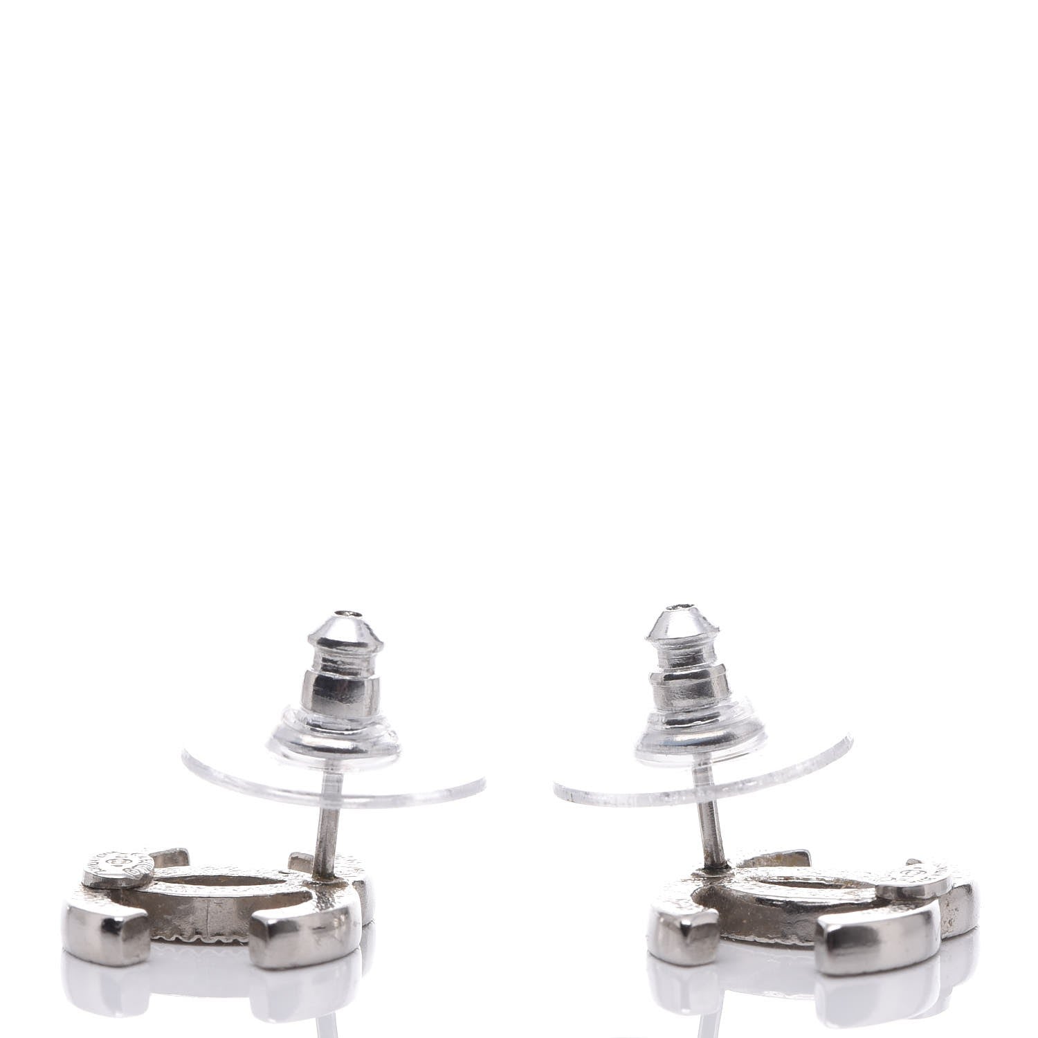 Chanel Crystal CC Earrings Silver 3 of 6