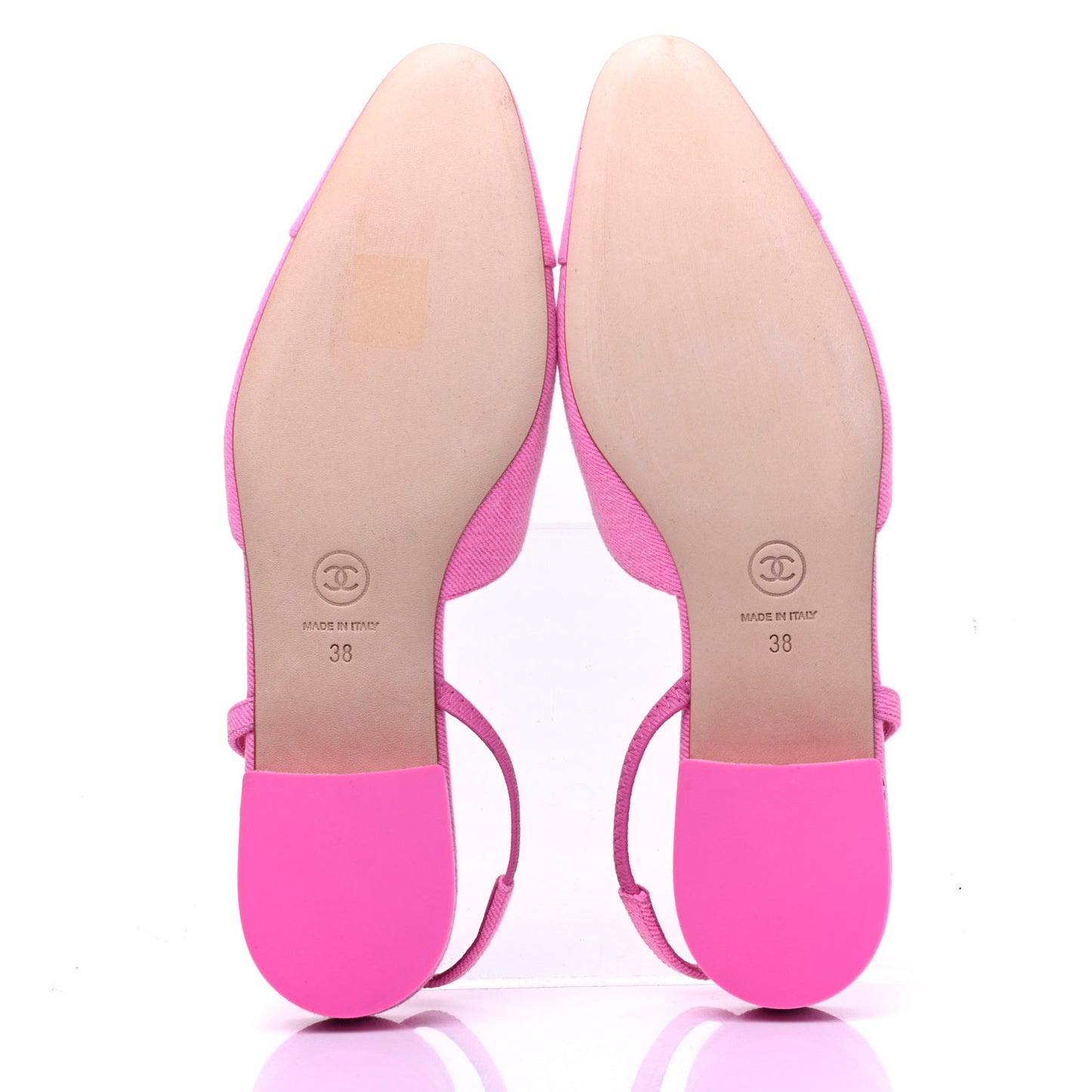 Denim Cap Toe CC Slingback Flat 38 Neon Pink