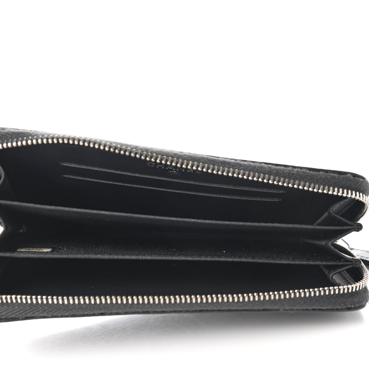 Lambskin Studded Small Timeless CC Zip Around Wallet Black