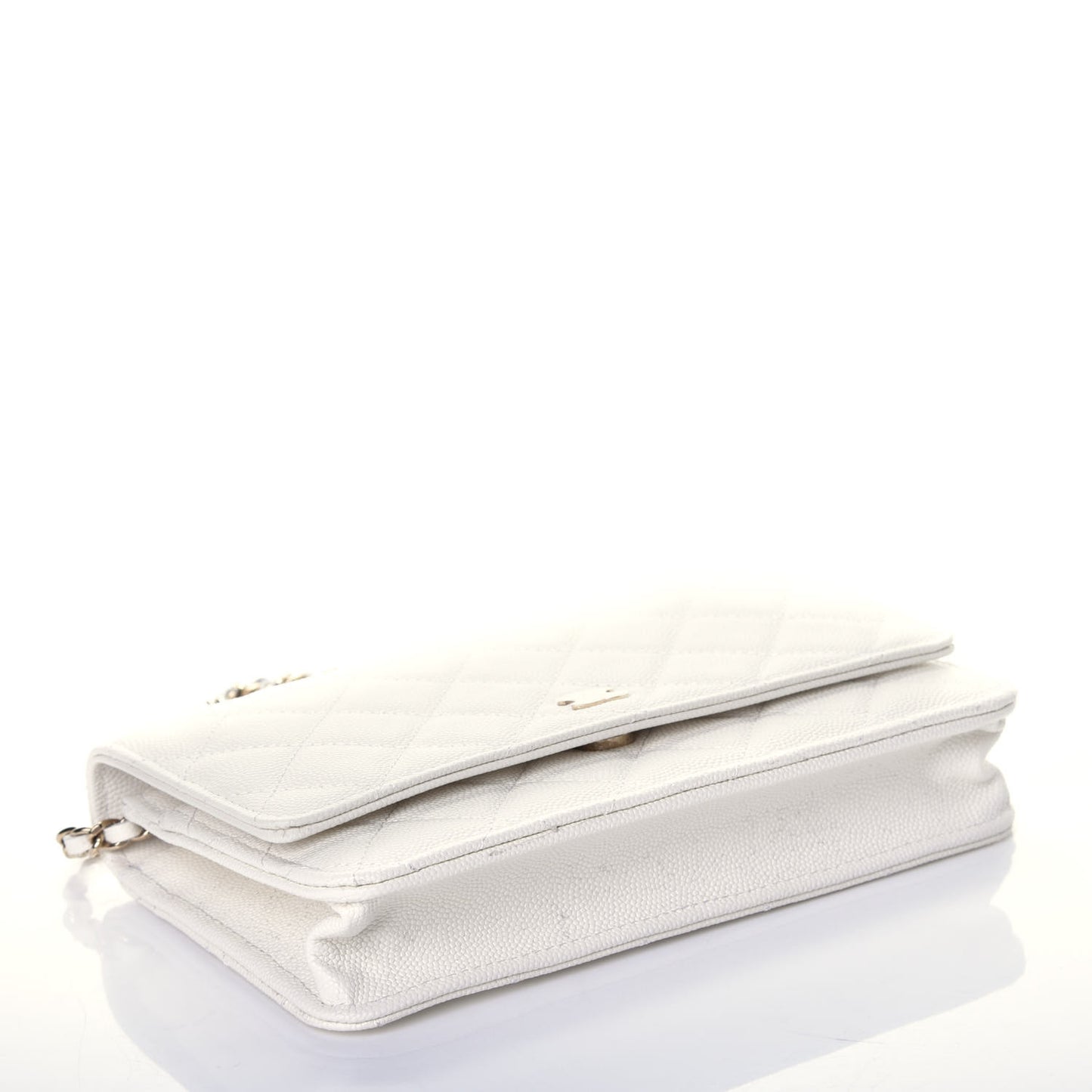 Caviar Quilted Wallet On Chain WOC White