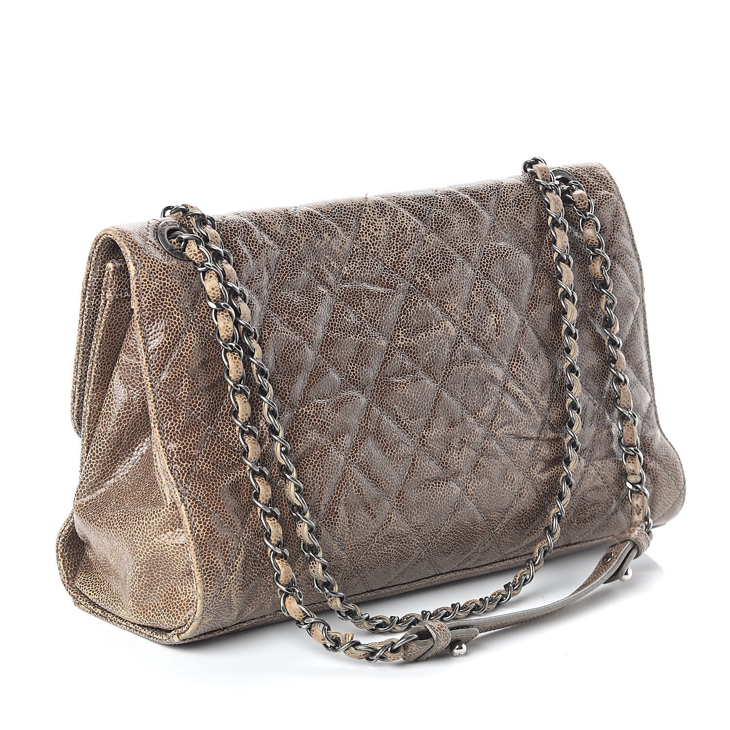Chanel Crumpled Grained Calfskin Jumbo CC Crave Flap Beige 2 of 11