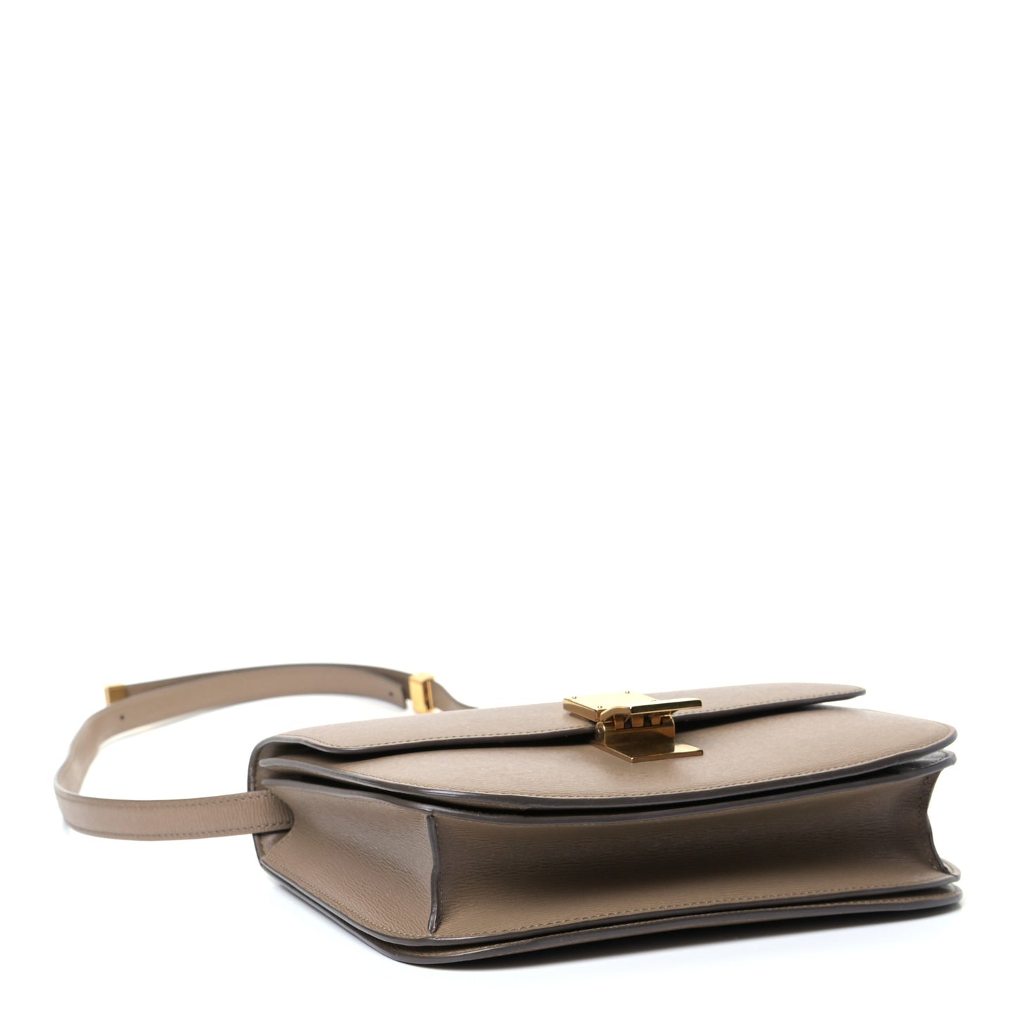 Liege Calfskin Medium Classic Box Flap Bag Taupe
