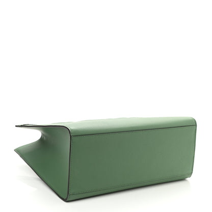 Fendi Vitello Cher Plexiglass Logo Debossed Medium Fendi Sunshine Shopper Tote Verde Islanda 4 of 9