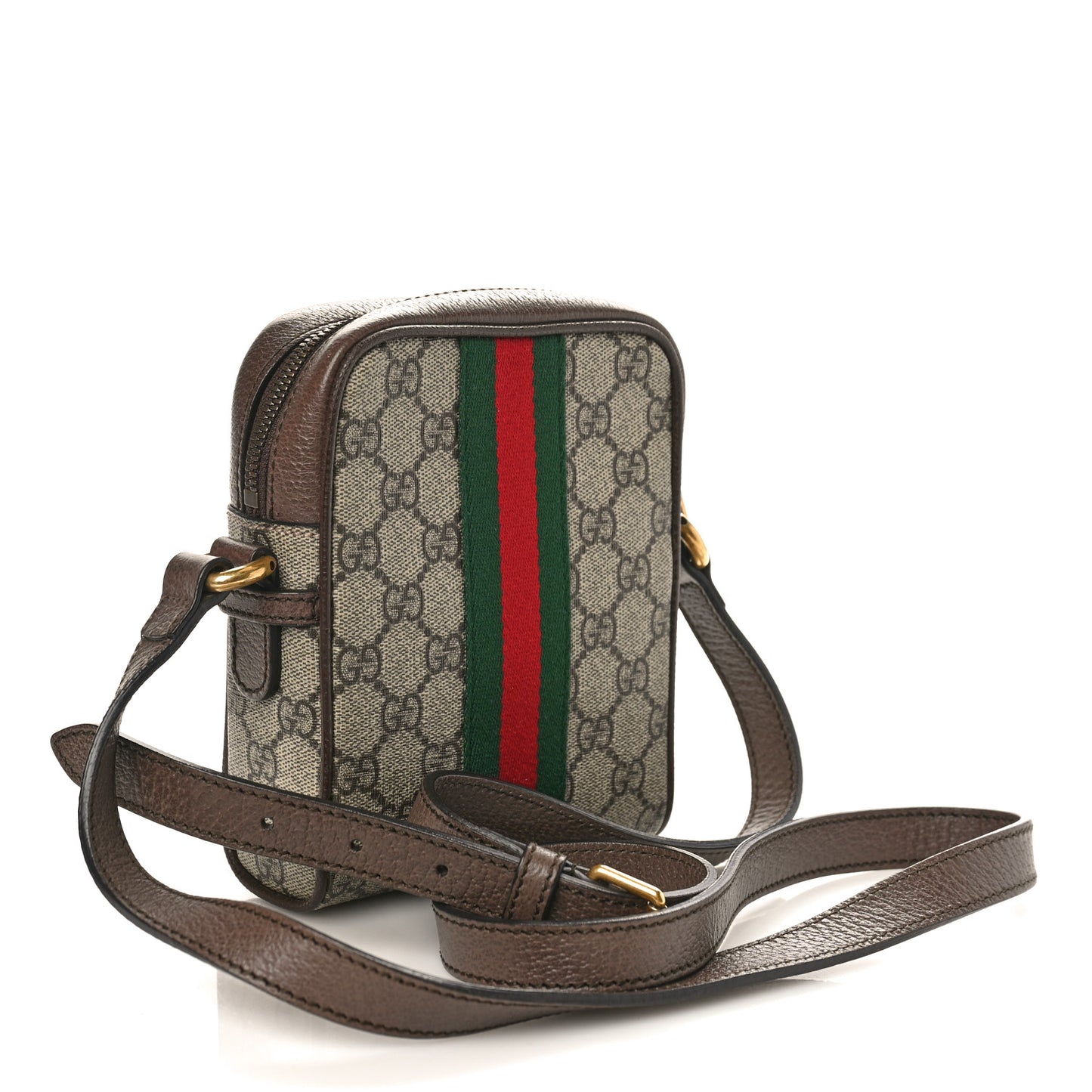 GG Supreme Monogram Web Mini Ophidia Messenger Brown