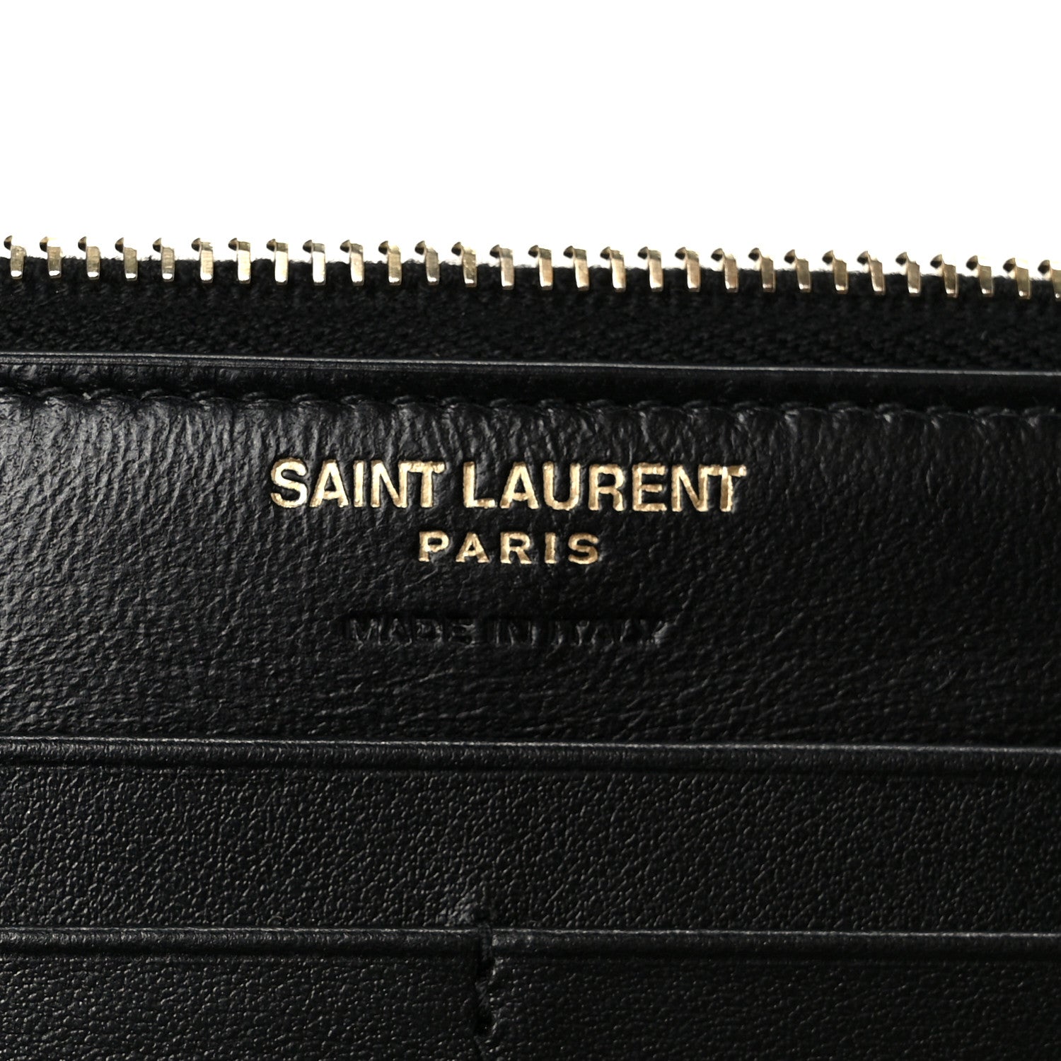 Saint Laurent Shiny Calfskin Crocodile Embossed Monogram Uptown Wallet Black 7 of 9