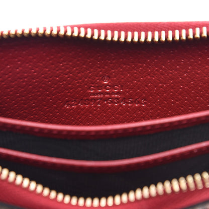 Gucci GG Supreme Monogram Tian Zip Around Card Case Wallet Beige Multicolor Red 6 of 7
