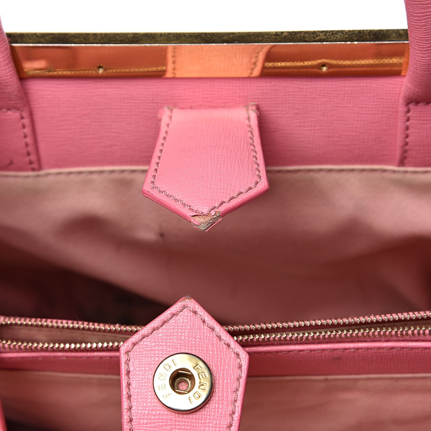 Fendi Vitello Elite Monster Petite 2Jours Tote Cuoio Lollypop Multicolor 18 of 19