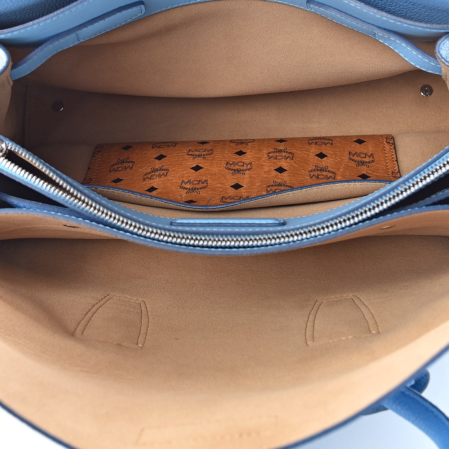 Grained Calfskin Medium Milla Tote Tile Blue