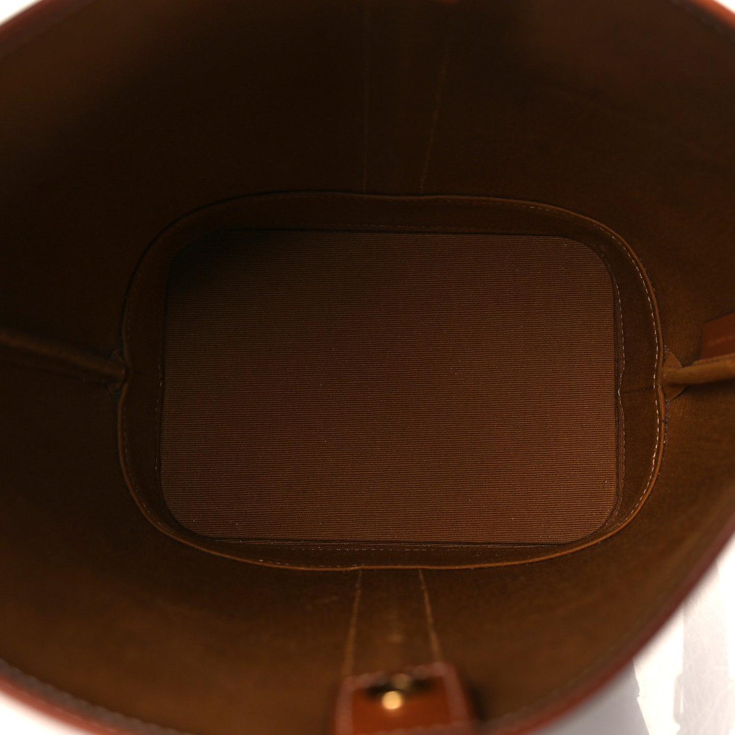 Triomphe Canvas Calfskin Small Bucket Bag Tan