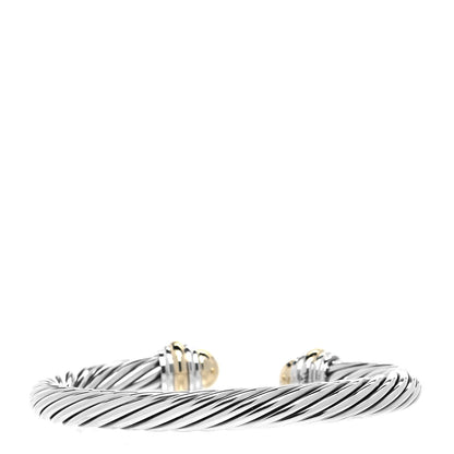 David Yurman Sterling Silver 14K Yellow Gold 7mm Cable Classics Bracelet 3 of 4