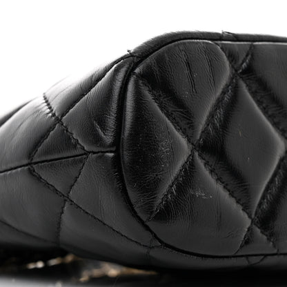 Chanel Shiny Lambskin Quilted Shiny Coco Clutch With Chain Black 9 of 11