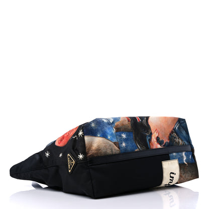 Prada Tessuto Nylon Collage Impossible True Love Printed Tote Blue 4 of 11