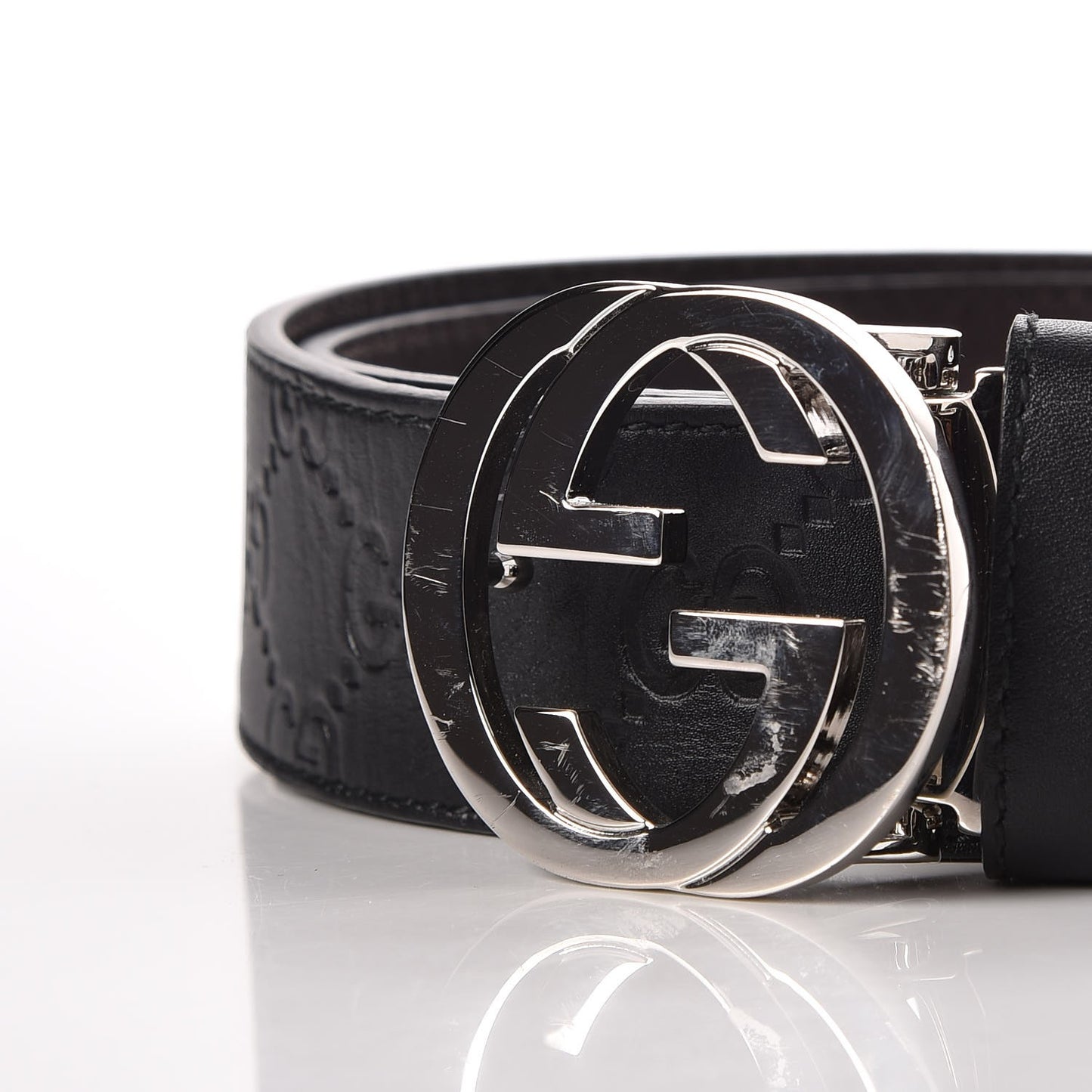 Guccissima Interlocking G Reversible Belt 90 36 Black Brown