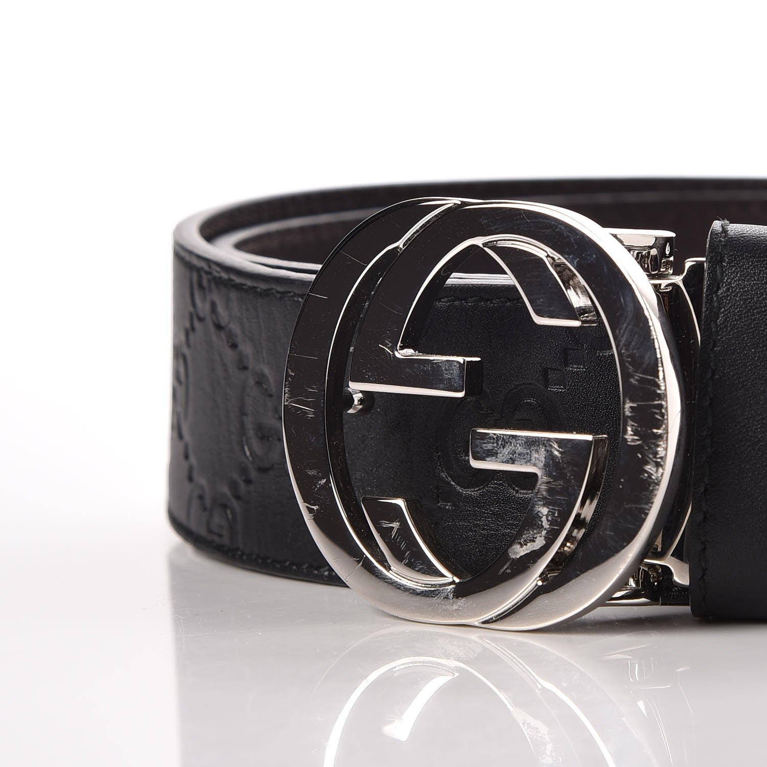 Gucci Guccissima Interlocking G Reversible Belt 90 36 Black Brown 7 of 7