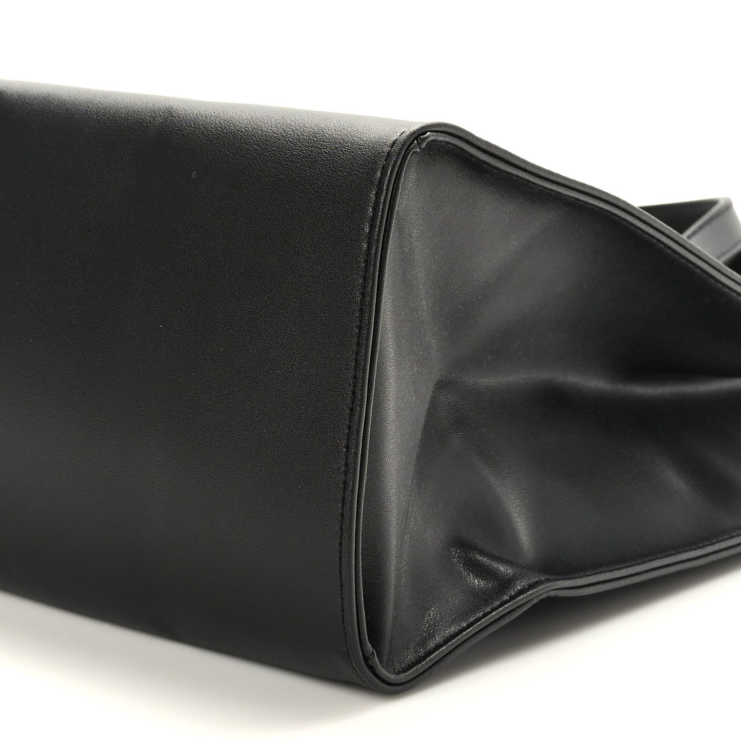 Vegan Leather Medium Shopping Bag Black