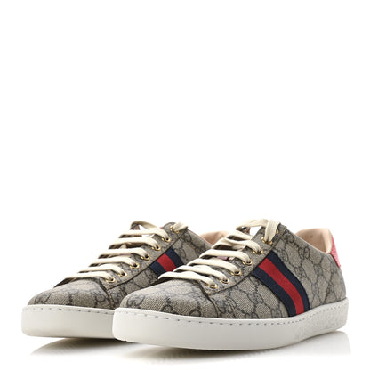 Gucci GG Supreme Monogram Womens Ace Low-Top Sneaker 41 Beige 4 of 9
