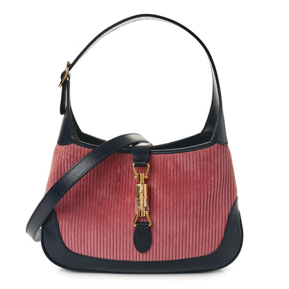 Gucci Corduroy Small Jackie 1961 Hobo Pink Blue 1 of 10
