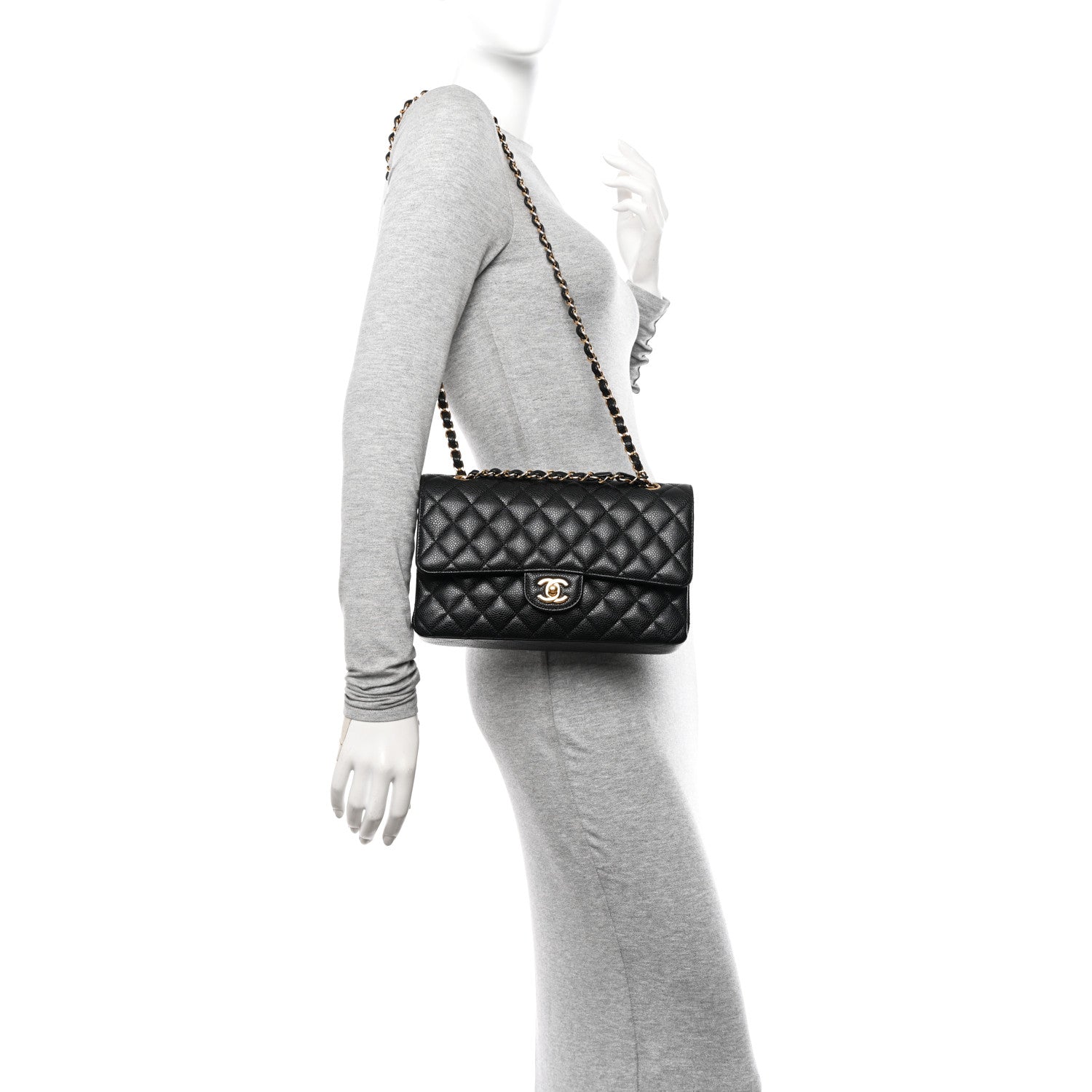 Chanel Caviar Quilted Medium Double Flap Black 2 of 11