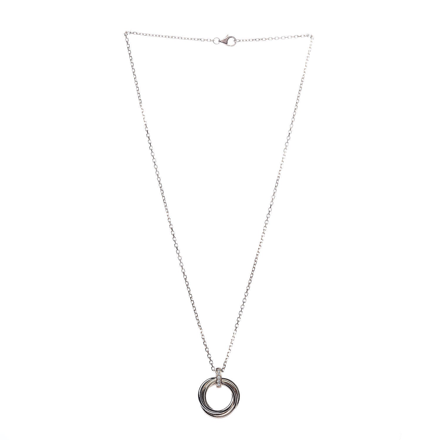 Cartier 18K Pink White Yellow Gold Diamond Trinity Pendant Necklace 3 of 5