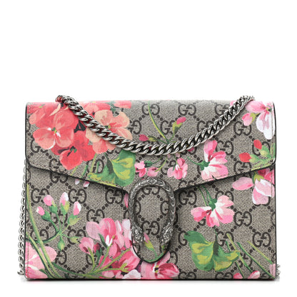 Gucci GG Supreme Monogram Blooms Mini Dionysus Chain Wallet Beige Multicolor Dry Rose 1 of 10