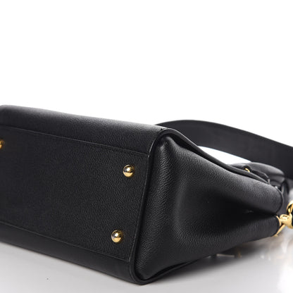 Burberry Soft Grain Calfskin Small Buckle Tote Black 8 of 13