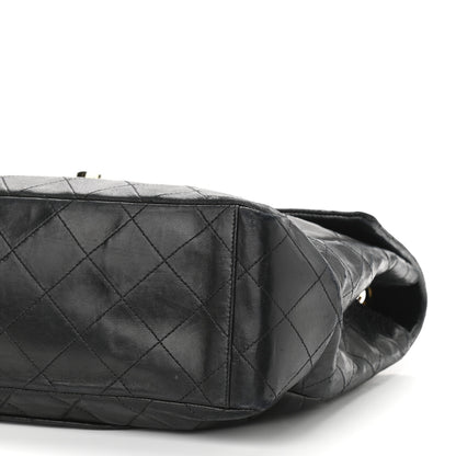 Chanel Lambskin Quilted XL Jumbo Single Flap Black 12 of 16